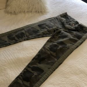 Zara Camo denim straight leg jeans
